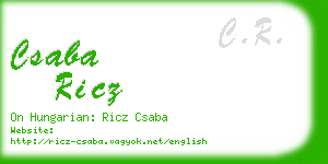 csaba ricz business card